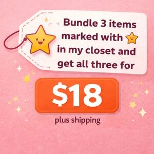 ⭐️⭐️⭐️BUNDLE THREE ITEMS MARKED WITH A ⭐️ 3/$18 plus shipping